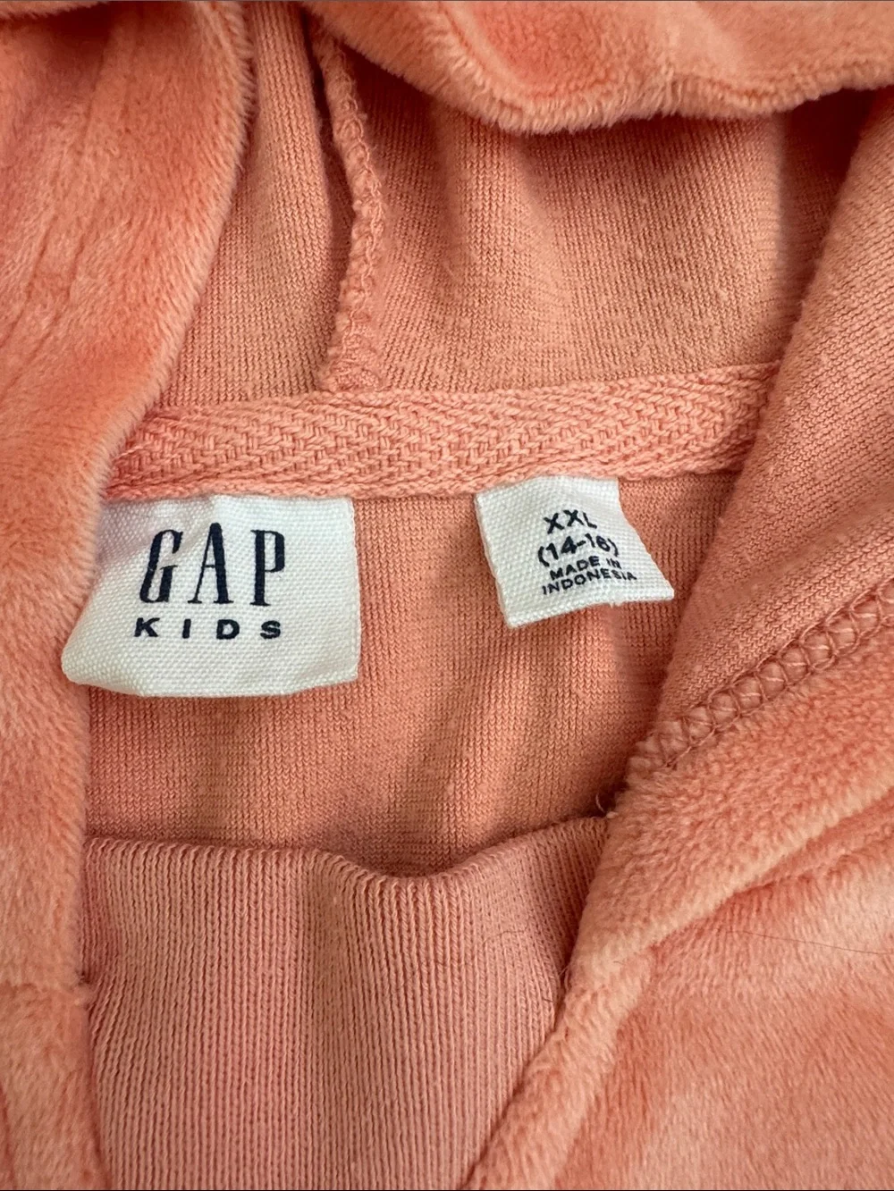 GAP Coral Velour Hooded Pullover